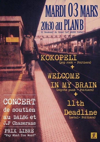 Affiche concert 3 mars 2015 au Plan B à Poitiers